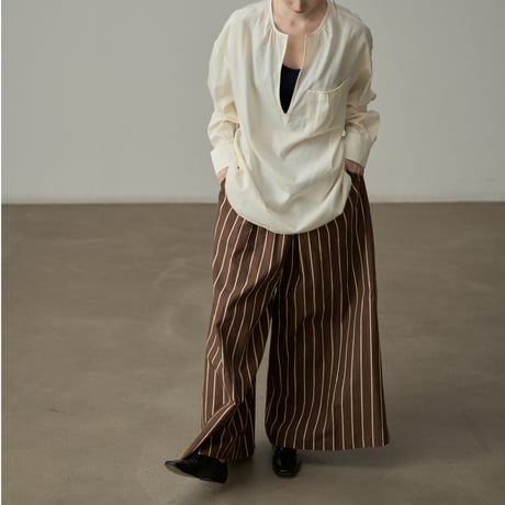 stripe flow wide pants　un1817