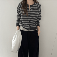 striped cardigan /3color　un1638