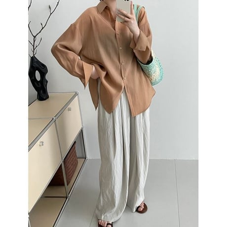open back sheer shirt /3color　un1011