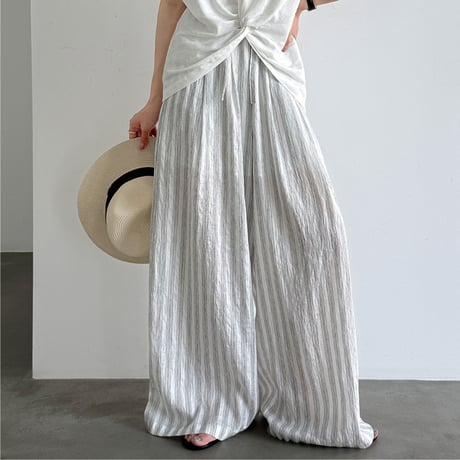 stripe airy wide pants　/2color　un2095