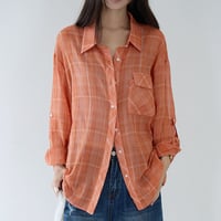 sunset check sheer shirt　un2066