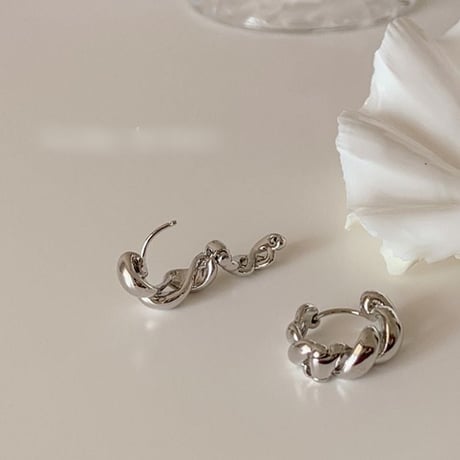twist hoop pierce /2color　un1208