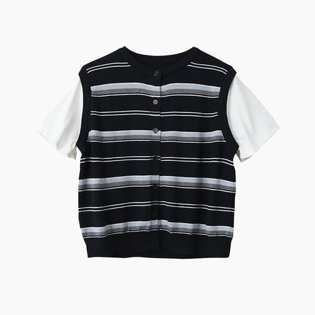 stripe knit T-shirt　/2color  un1773