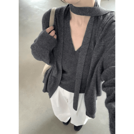 two-piece loose cardigan /2color　un1642