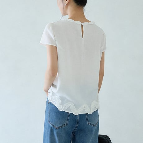 petal collar blouse　/2color　un2072