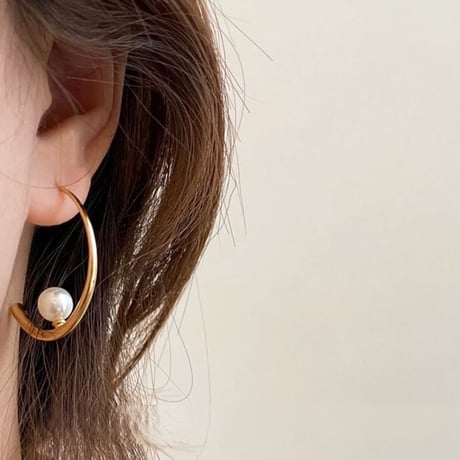 ring pearl pierce /2color　un1237