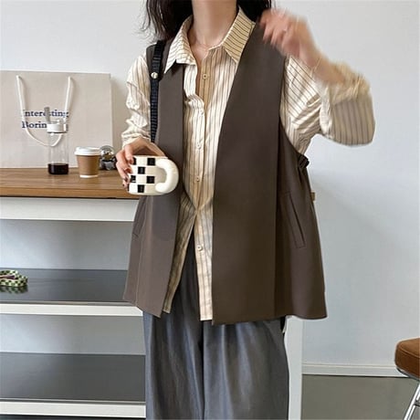 side gather midium vest /2color　un1004
