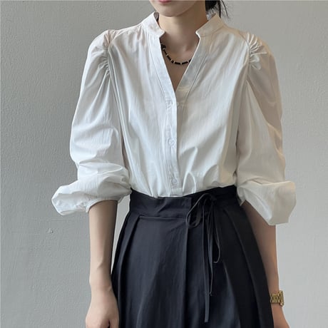 puff sleeves shirt /2color　un1496