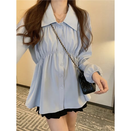 gathered blouse　/4color　un1758