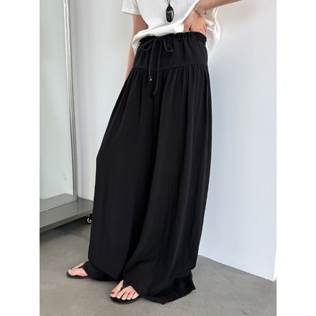 drawstring wide flare pants　/2color　un2000