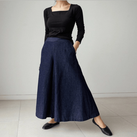 wide demim pants　un1372