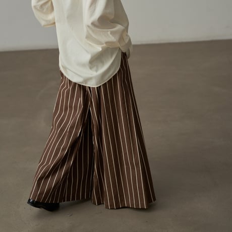 stripe flow wide pants　un1817