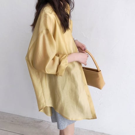 back open design shear shirt /5color　un1026