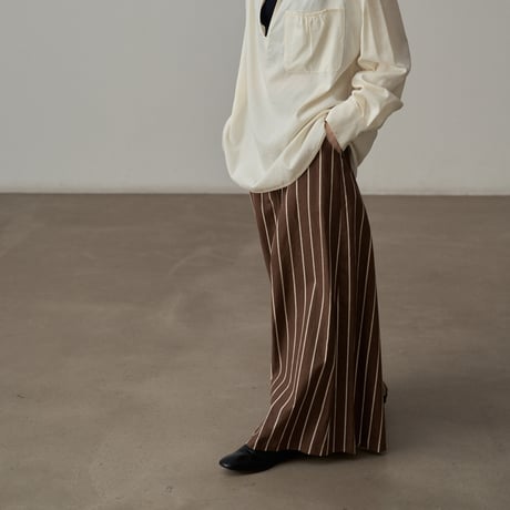 stripe flow wide pants　un1817