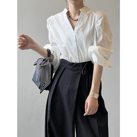 puff sleeves shirt /2color　un1496