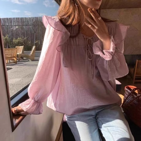 sheer blouse　/2color　un1760