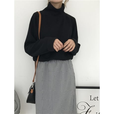 high neck rib knit /2color　un1309