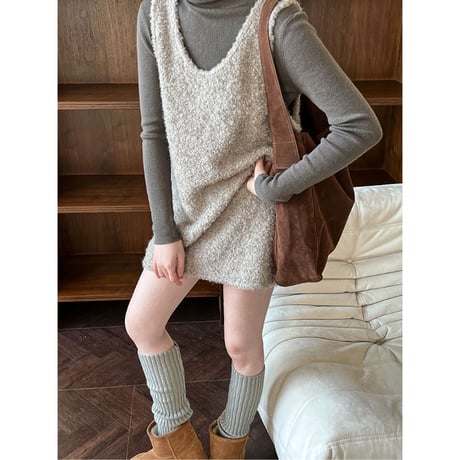 Knitted vest dress /3color　un1686