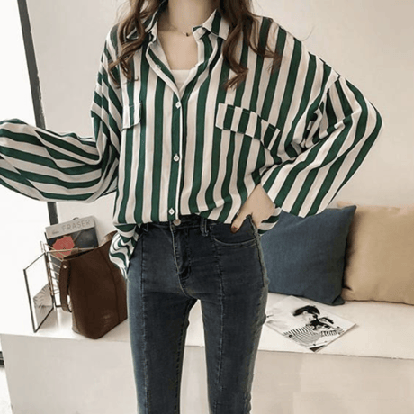 thick striped shirt /2color　un1603