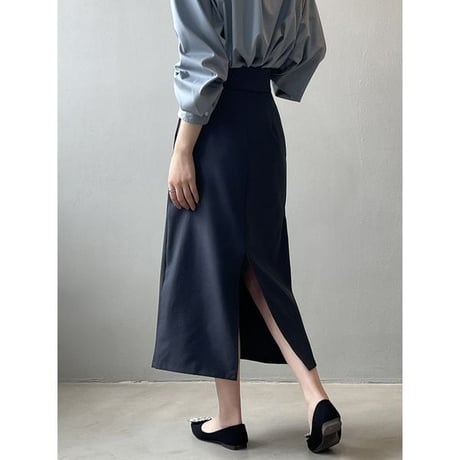 assynmetry tuck skirt /2color　un1137