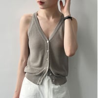 linen touch knit tank　/6color　un2097