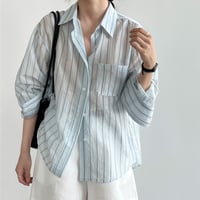 sheer stripe shirt　/2color　un2094