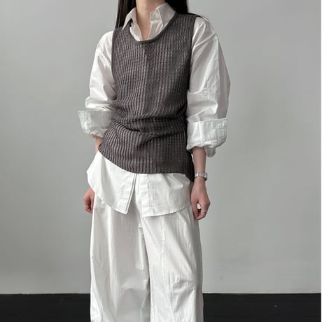 sheer knit sleeveless top　/4color　un1997