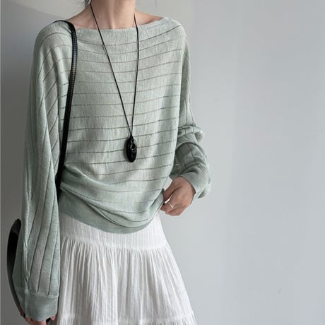 sheer summer knit pullover　/3color　un2007