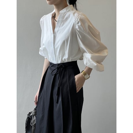 puff sleeves shirt /2color　un1496
