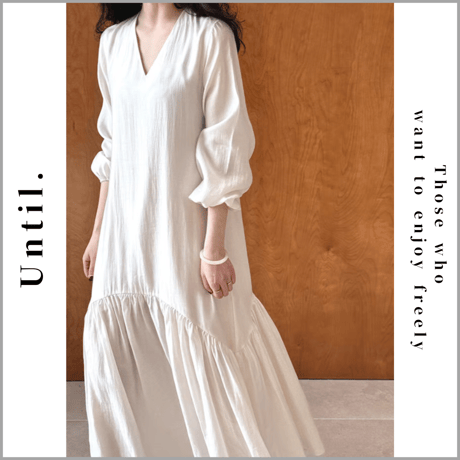 relax-fit v-neck one-piece /2color　un1099