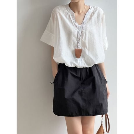 baloon hem blouse /2color　un1032