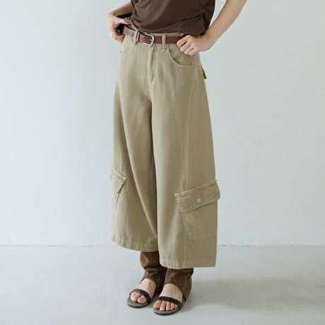 soft cargo wide pants　un2069