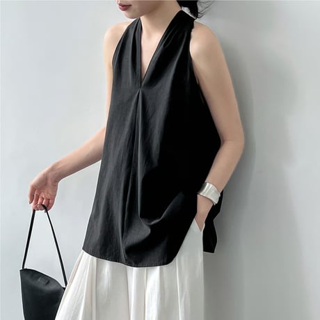 drape flow sleeveless top　/2color　un2079
