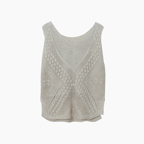 crochet knit layered vest　/2color　un1901