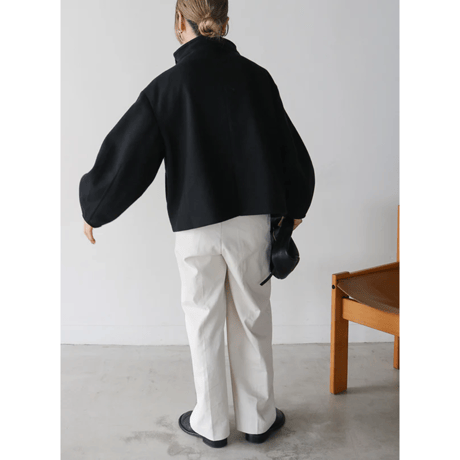 high neck curve sleeve outer /3color　UN1502