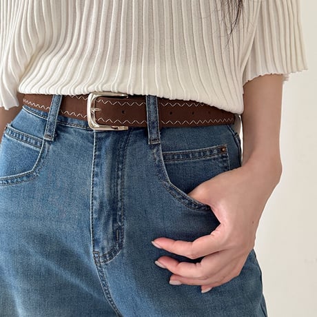 wide straight denim pants　un1896