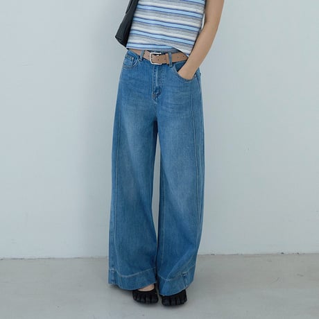 wide leg denim pants　un1942
