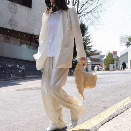 shiny wide pants /2color　un1170