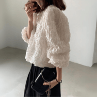 puff sleeves shirring blouse /3color　un1297
