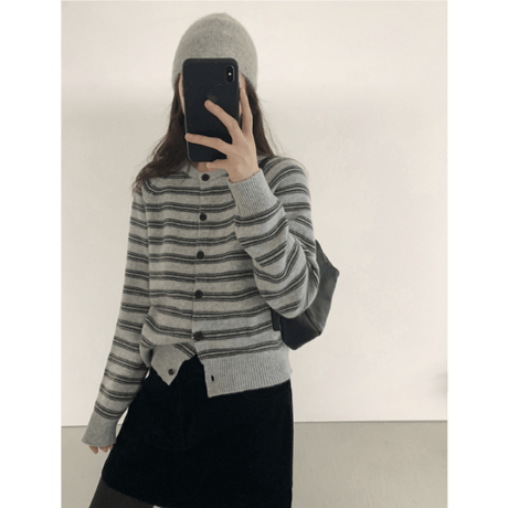striped cardigan /3color　un1638