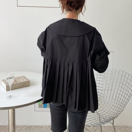 sailor color puff sleave blouse /2color　un1354
