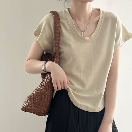u-neck t-shirt /5color　un1038