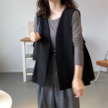 side gather midium vest /2color　un1004