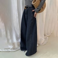 high waist wide denim pants　un1149