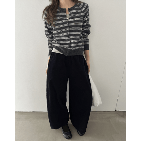 striped cardigan /3color　un1638