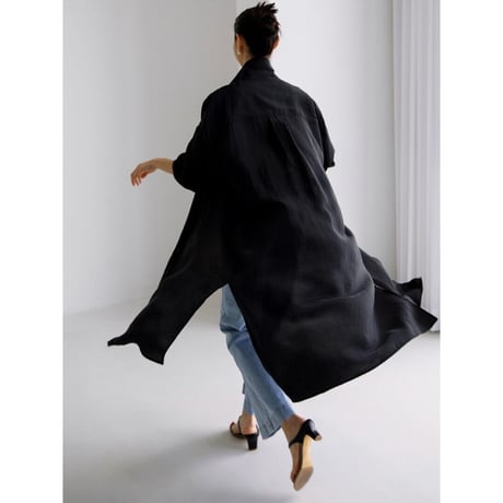 stand collar long shirt /2color　un1341