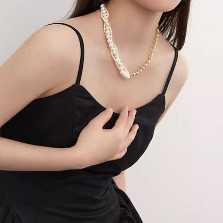 assynmetry pearl necklace　un1226