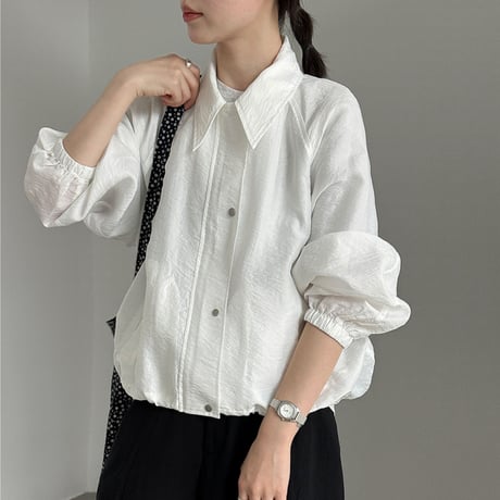lightweight balloon sleeve zip blouson　/2color　un2045