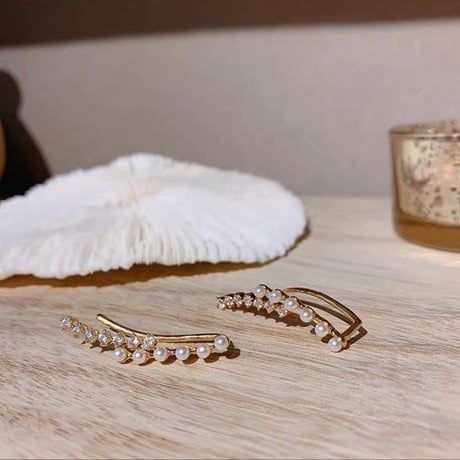 pearl stone ear cuff　un1248