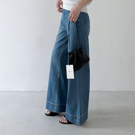 wide straight denim pants　un1896
